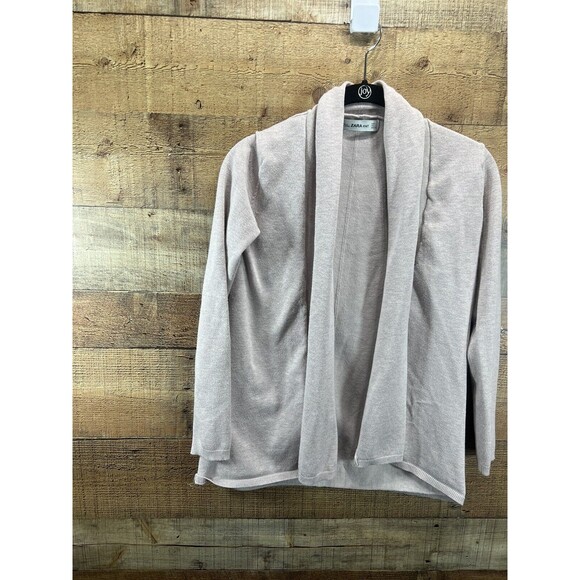 Zara Knit Womens Light Pink Open Front Cardigan Sweater Size Small - Picture 6 of 12